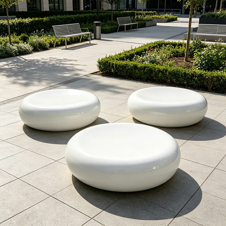 Banc de galets commercial en FRP