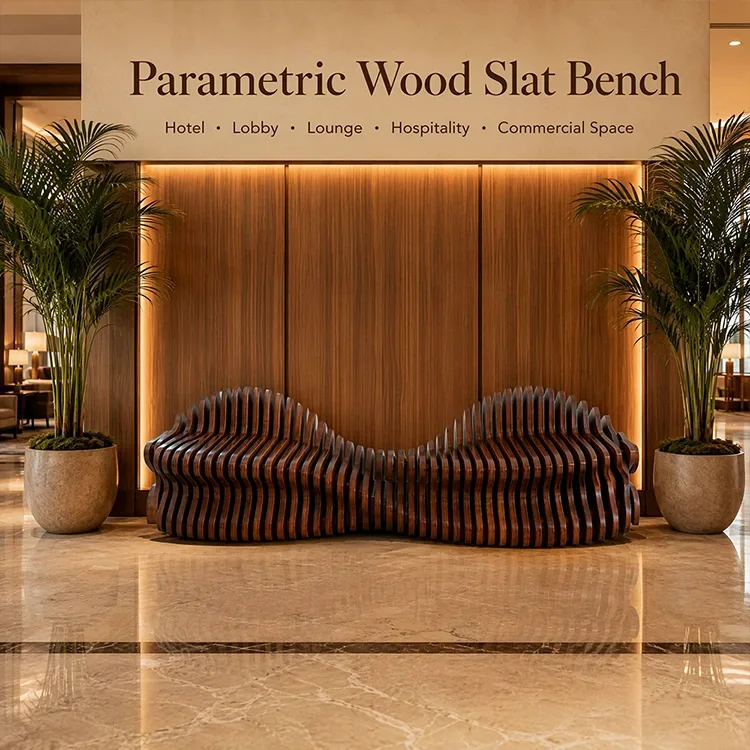 Banc en bois paramétrique personnalisé
