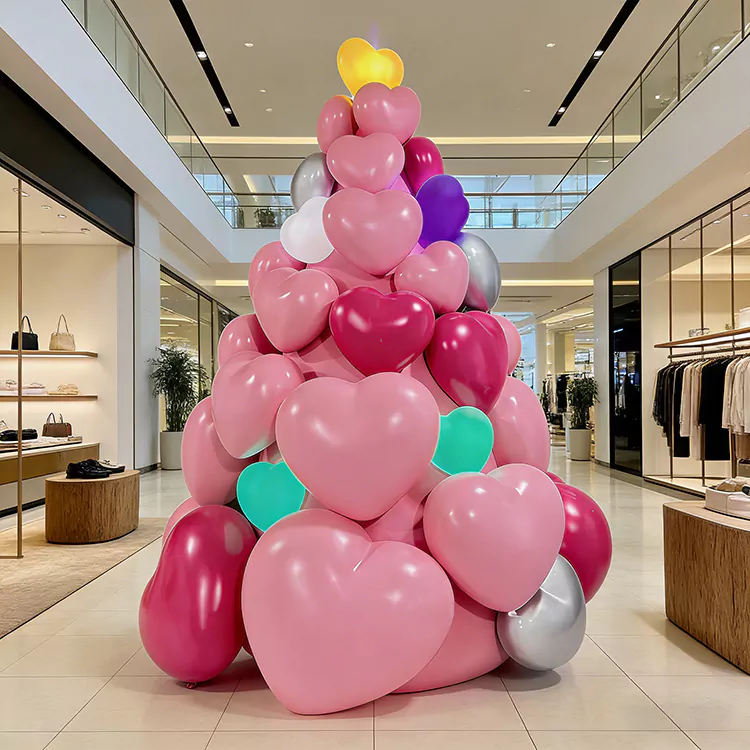 Sculpture de ballon empilé en forme de coeur en GRP
