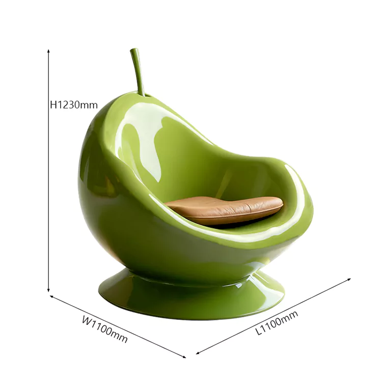 Modern Pear Shaped FRP Accent Chair