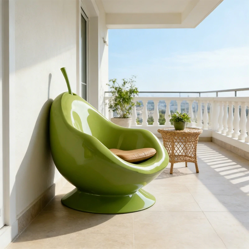 Chaise d'appoint moderne en FRP en forme de poire